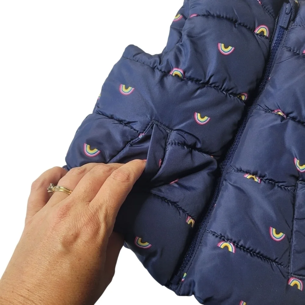 Old Navy Rainbow Navy Puffy Vest 18-24 Mos
